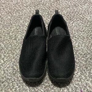 Skechers Black Mesh Slip-On Loafers